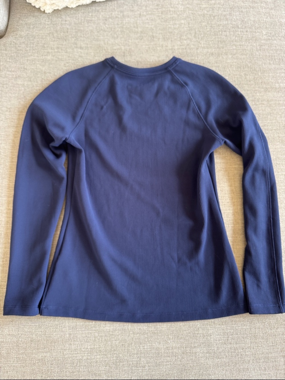 FIGS Navy Waffle-Knit Long Sleeve Underscrub - Picture 4 of 4